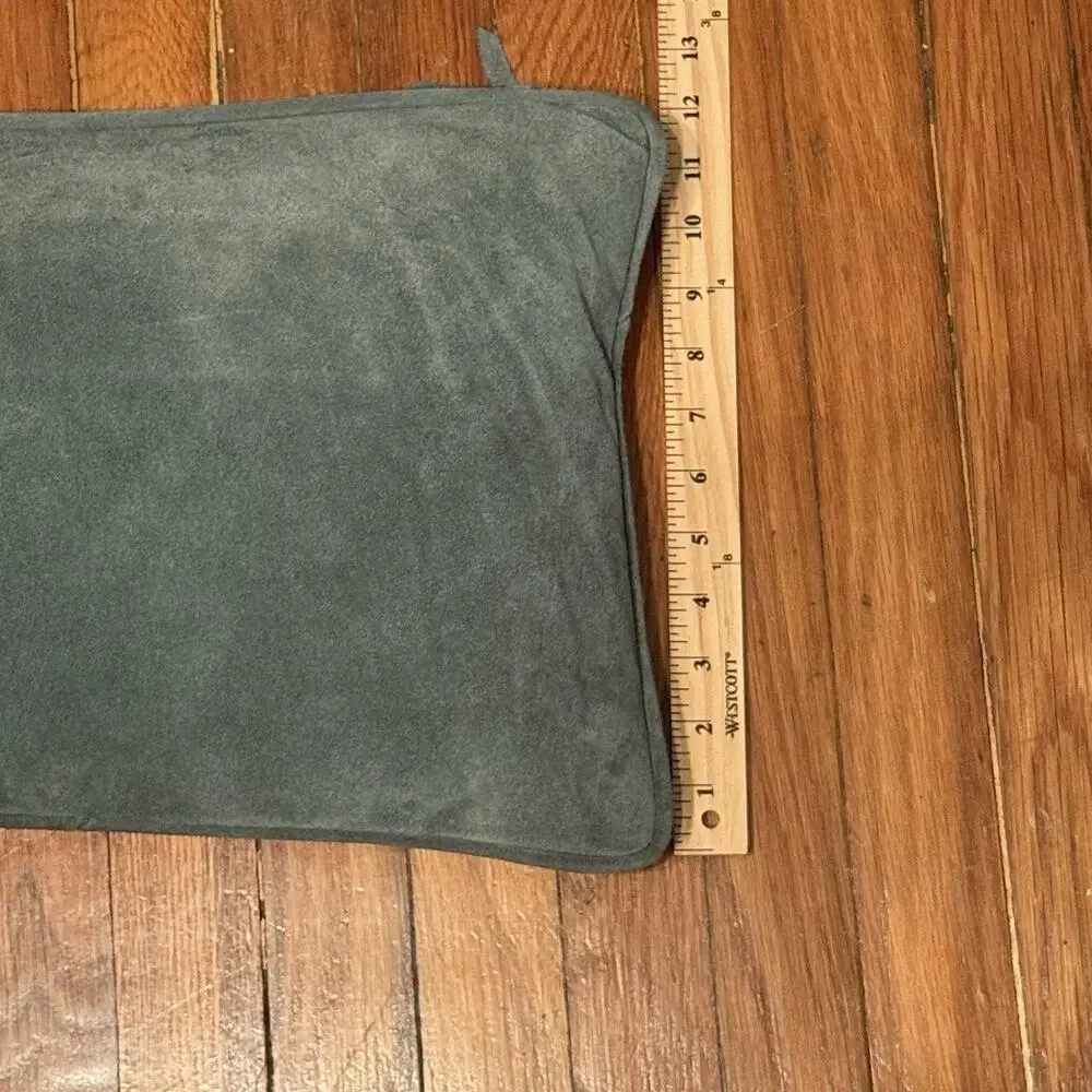 Arhaus Lumbar Pillow Suede‎ Leather and Linen Pillowcase Boho Modern Luxury